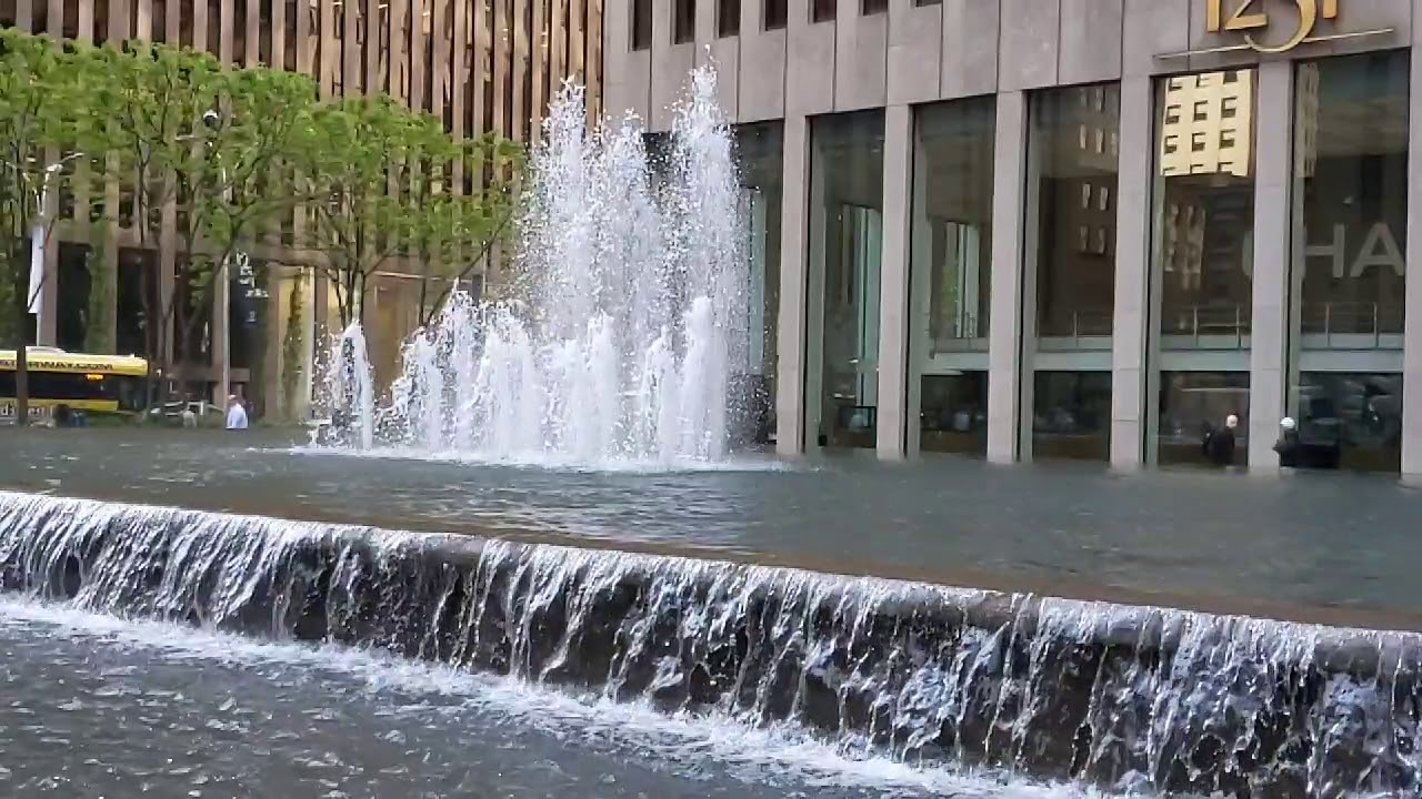 Super Slow Motion Video Of The Water Fountain Outside 1241 6th Ave In