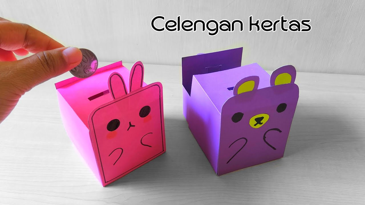 Cara Membuat Celengan Dari Kertas - Tempat Uang Koin Dari Kertas