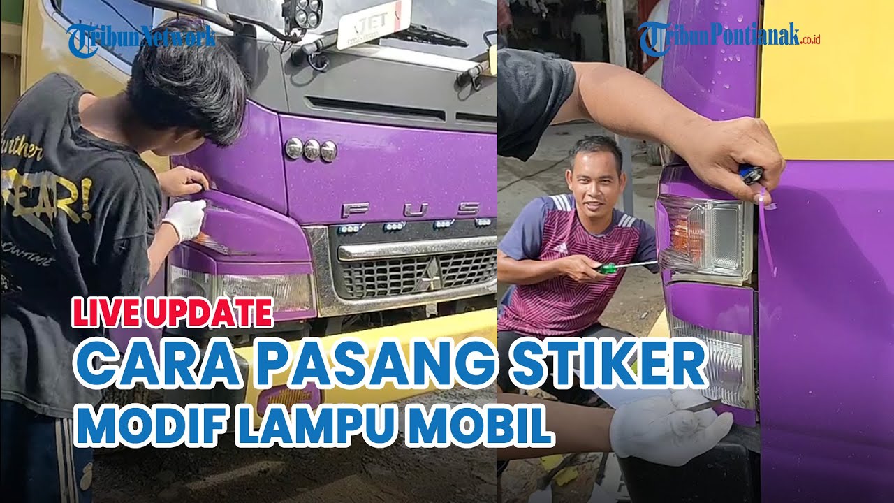 🔴 Cara Pasang Stiker Modif yang Menempel pada Lampu Mobil di Bengkel Audio Ngabang, Kabupaten Landak