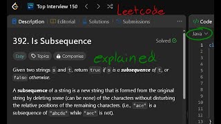LeetCode: is Subsequence | JAVA | Strings, two pointers, dynamic programming, string::charAt()