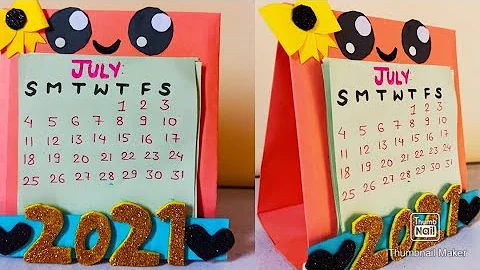 How To Make a Cute Desk Calendar/ Paper Mini Calendar/Paper Craft #cutedeskcalendar#2021Calendar