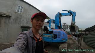 Máy Xúc Việt Nam.Tập 1654. Lái Máy Xúc Komatsu Pc 502E Mới Mua Của A Sơn Đi Xúc Và San Bây Nền Nhà