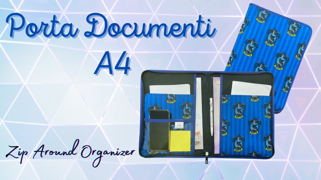 DIY Cartellina Porta Documenti A4 - Zippered Organizer Case - Pasta  organizadora com zipper 