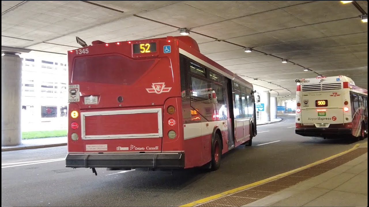 TTC 52A Lawrence West Bus Ride #1345 from Avenue Rd to Toronto Pearson Airport (May 2nd, 2024)