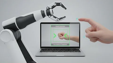 Gesture Controlled Robotic Arm | Inverse Kinematics + OpenCV