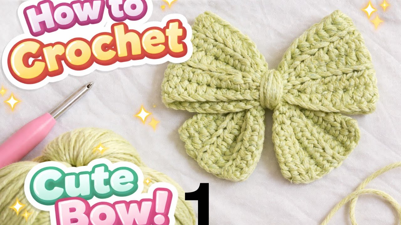 Easy Crochet Bow Tutorial 🎀 Multiple Uses Bow for Hair Clip, Headband & Decoration🧶 beginer friendy