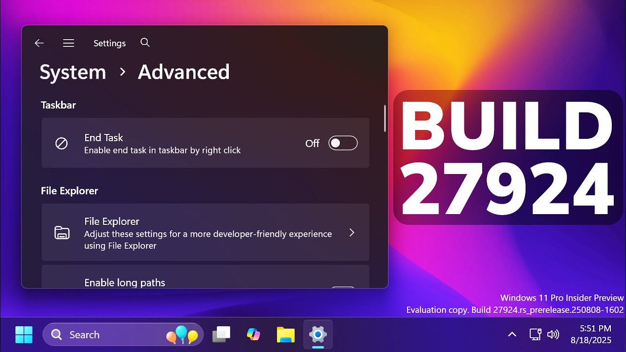 New Windows 11 Build 27924 – Next Windows 11 Version News, New