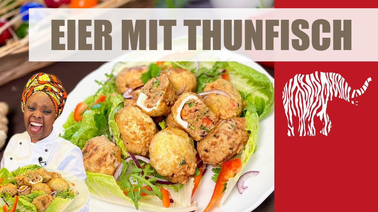 Jicho La Mke Mwenza - gekochte Eier mit Thunfisch und Gemüse gefüllt