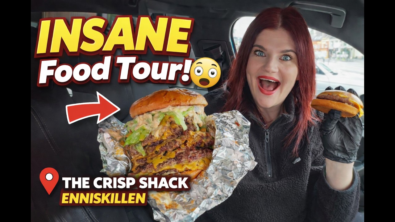 INSANE Food Tour at The Crisp Shack in Enniskillen! Tried ALL the Combos + GIANT Cheeseburger 🍔
