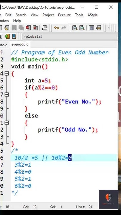 Program to find Even Odd number in C Language | C Hindi Tutorial - YouTube