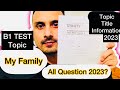 B1 test uk trinity college  topic  my family  2023 