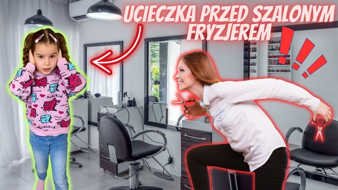 Oliwia ucieka przed szalonym fryzjerem💇‍♀️ Czy uda Jej się? Pierwsza wizyta u fryzjera✂️ Roblox🎮