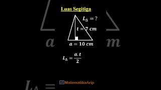 Area of ​​Triangle a=10cm and t=7cm #Shorts