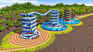 Extreme 3 Spiral Roller Coaster Railroad Tracks🚦A tense train journey🚂Trainz Simulator 2022