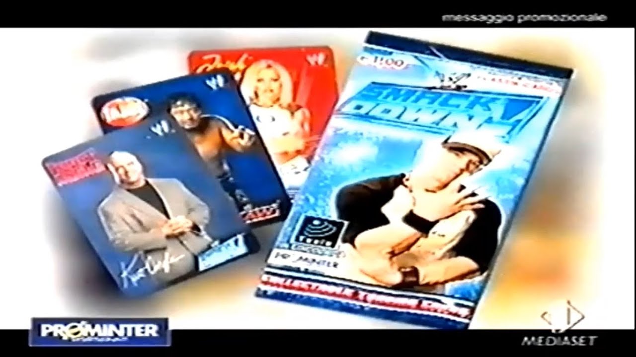 Pubblicità carte del wrestling Italia Uno - SPOT WWE - CICCIO VALENTI