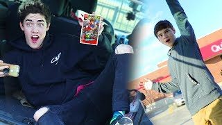 SURPRISING A FAN with Super Mario Odyssey by hiding in the trunk of his car!!
