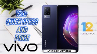 VIVO V21s QUICK SPECS AND PRICE 2022 (UNDER PHP25K/RS35K) #vivo #v21s #smartphones