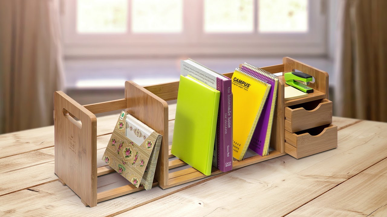 Bamboo Wood Desk Organizer