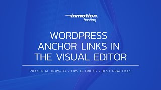 wordpress anchor links in the visual editor