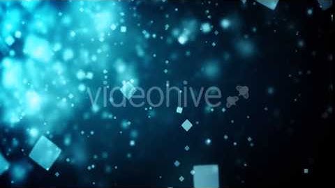 Square Particles Falling Down Dark Blue Seamless Loop
