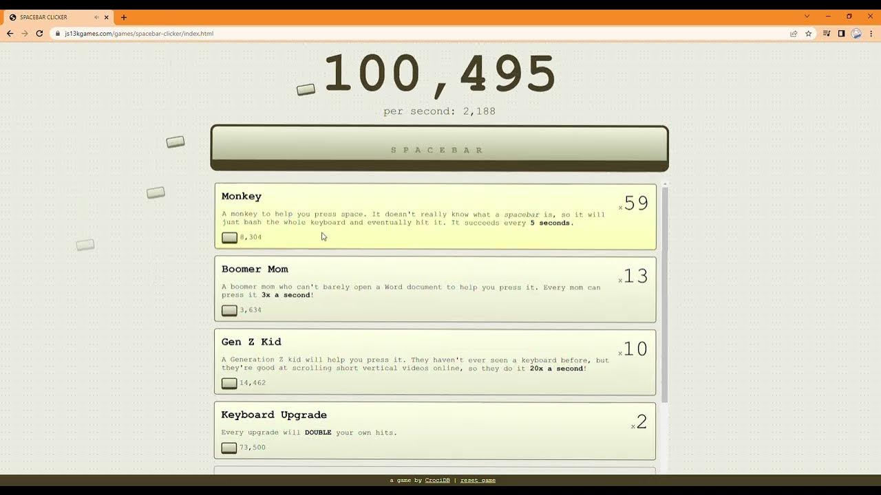 Spacebar clicker pt 1 with noodlepig youtube