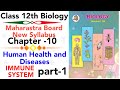 Part-1 Ch-10 Human health and disease Biology class 12 maharashtra board new syllabus immune system