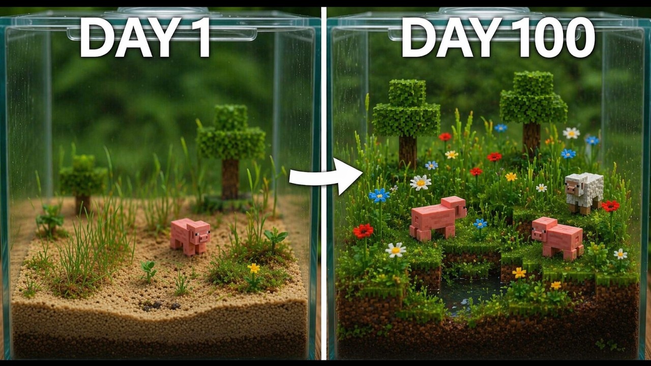 ECOSYSTEM EVOLUTION: 100 Days in plains Minecraft - YouTube
