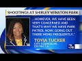 Councilor Toyia Tucker speaks on recent violence at Shirley Winston Park