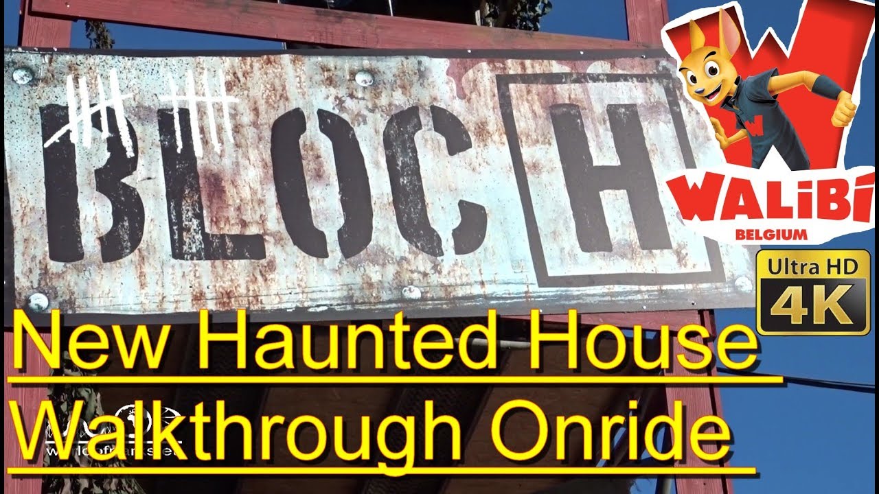 Halloween 2017 - Bloc H Haunted House Walkthrough 4K Onride POV - NEW 2017 Walibi Belgium Halloween