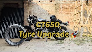 CONTINENTAL GT650 REAR TYRE UPGRADE !! 150/70/18 PIRELLI SCORPION TRAIL II