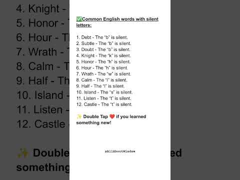 Common english words with silent letters #english #englishspeaking #viral #vocabulary #education