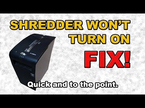 Shredder Wont Turn On Fix!
