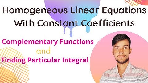 PDE ~ Homogeneous Linear Equations with Constant Coefficients | C.F. & P.I.