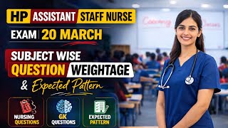 HP Assistant Staff Nurse Exam 20 March | Subject Wise Question Weightage & Expected Pattern