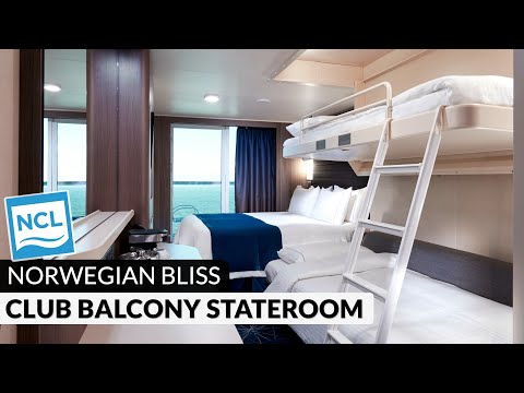 Norwegian Bliss Club Balcony Suite with Larger Balcony walkthrough tour