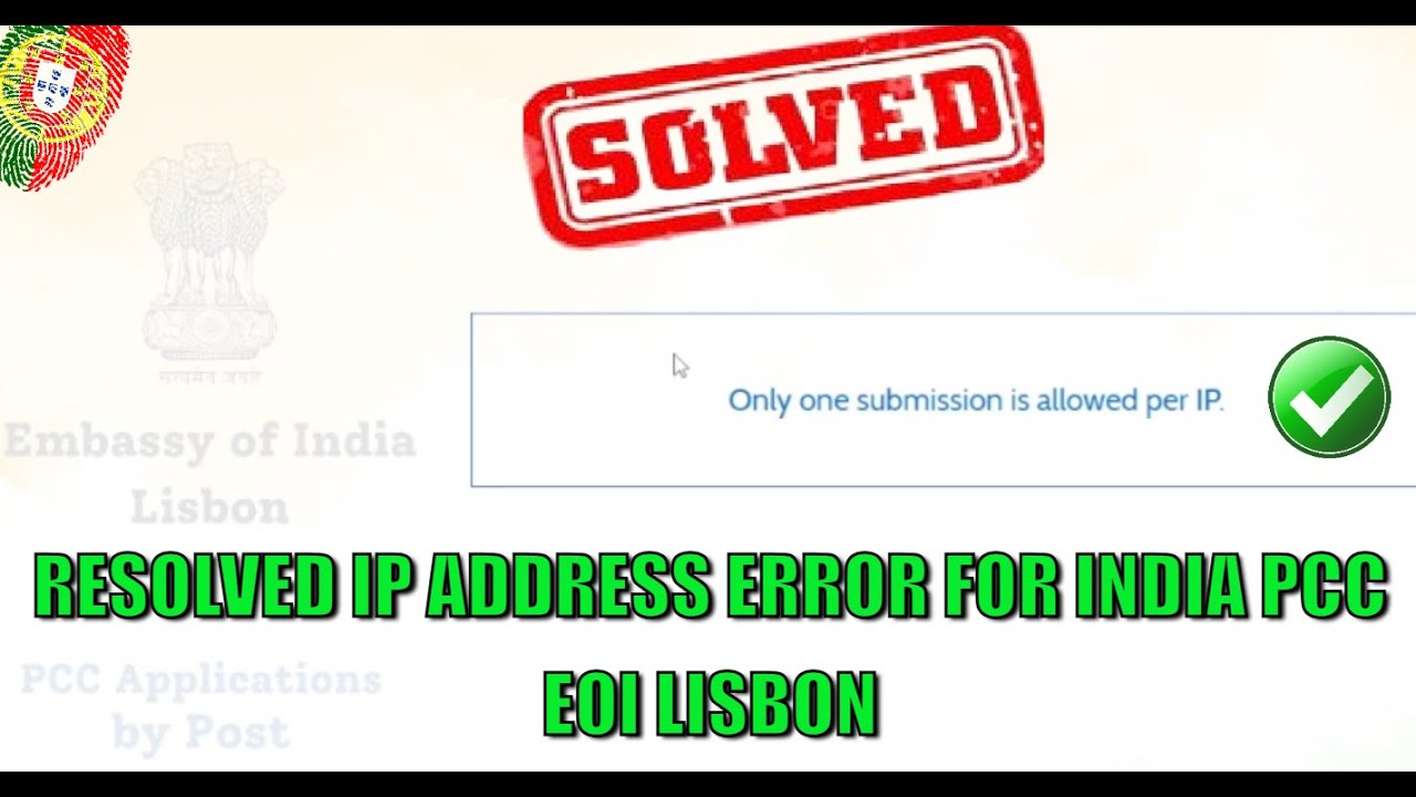 India PCC Application Failed? Try This IP Address Fix First