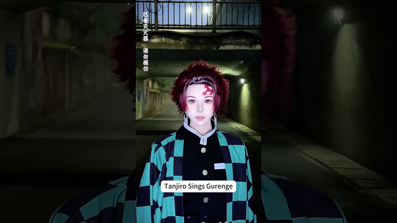 Tanjiro Sings Gurenge #anime #game #fyp #kimetsunoyaiba #demonslayer #tanjiro #cosplay #cosplayer