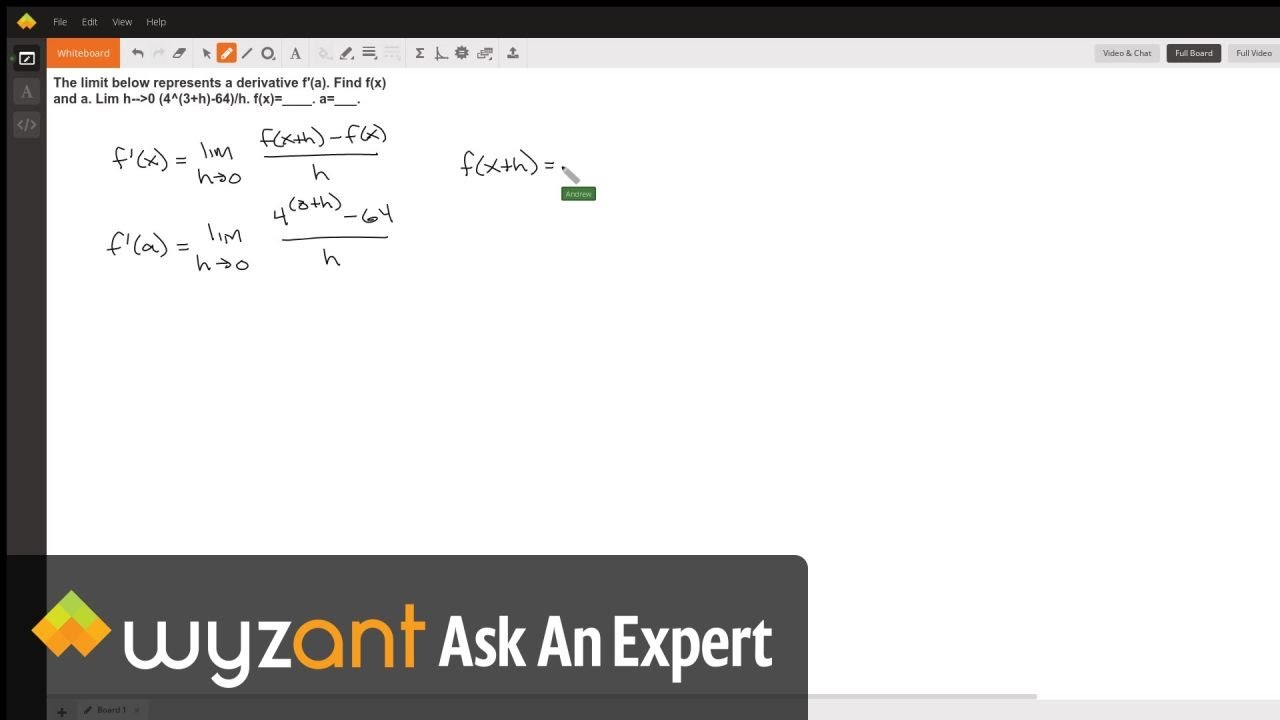 The Limit Below Represents A Derivative F A Find F X And A Lim H 0 4 3 H 64 H F X A Wyzant Ask An Expert