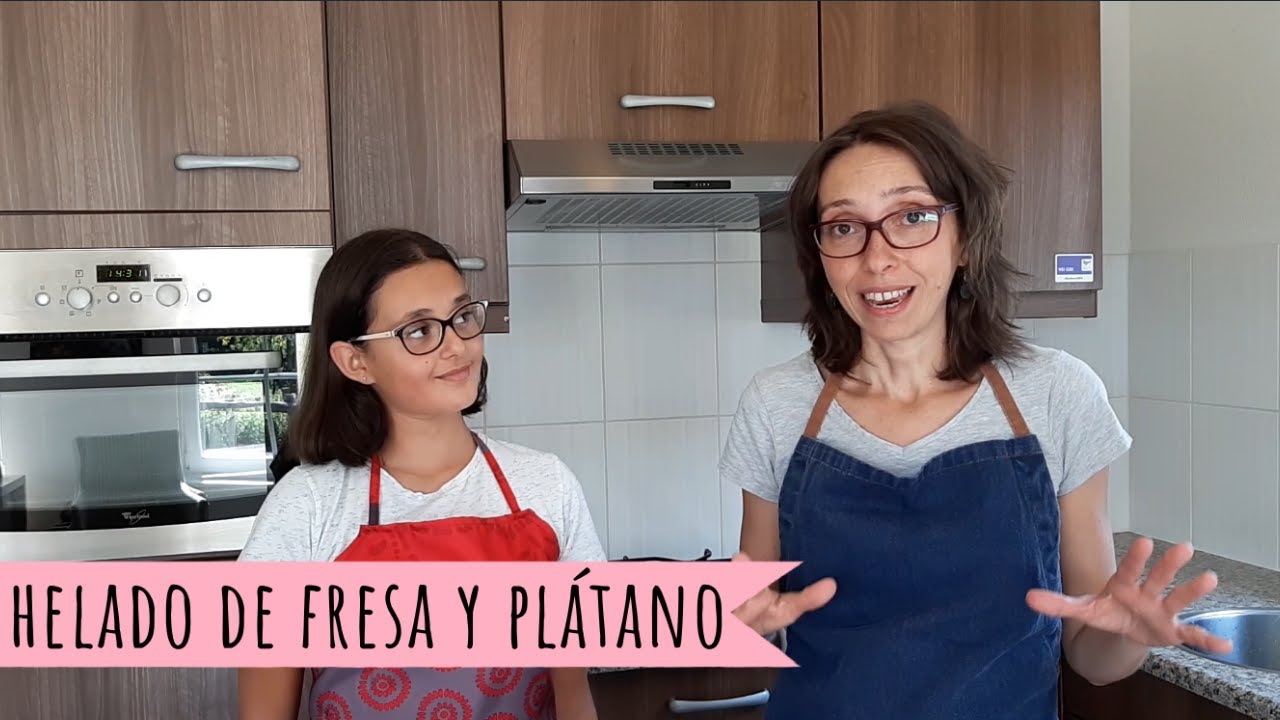 HELADO FRESA Y PLATANO CASERO |SIN AZÚCAR | *** FÁCIL en 5 min ***