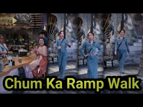 Chum Ramp Walk bigg boss 18 Live : Ghar Me Hua Fashion Show Chum Darang Ke Ramp Walk ...