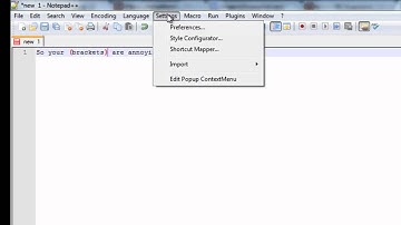 Notepad++ How To:  Disable All Highlighting [Brackets Example]