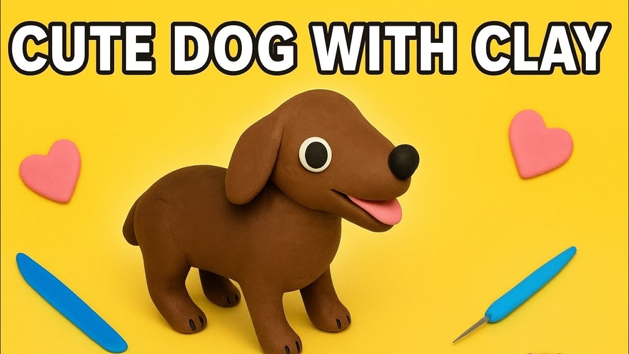 Clay cute Dog | Miniature Clay Dog  |  Polymer Clay dog Tutorial 