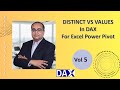 DAX Distinct Vs Values