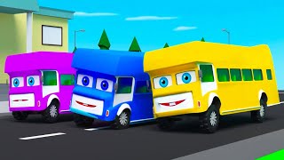 Rainbow Buses Song | Wheels On The Bus Go Round and Round | Baby Songs - Nursery Rhymes & Kids Songs