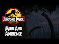 Jurassic Park | Music and Ambience - Light Storm with Rain and Brachiosaurus Sounds