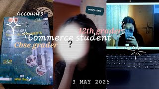 ✨️🌷Study vlog class 12th commerce student♡⊹₊⋆ | Indian student | Exam preparation | Study with me 