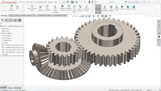Solidworks tutorial Bevel and Spur gear motion Study