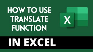 how to use translate function in excel