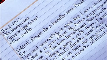 Application for transfer certificate|Application for TC for school|| transfer certificate in english