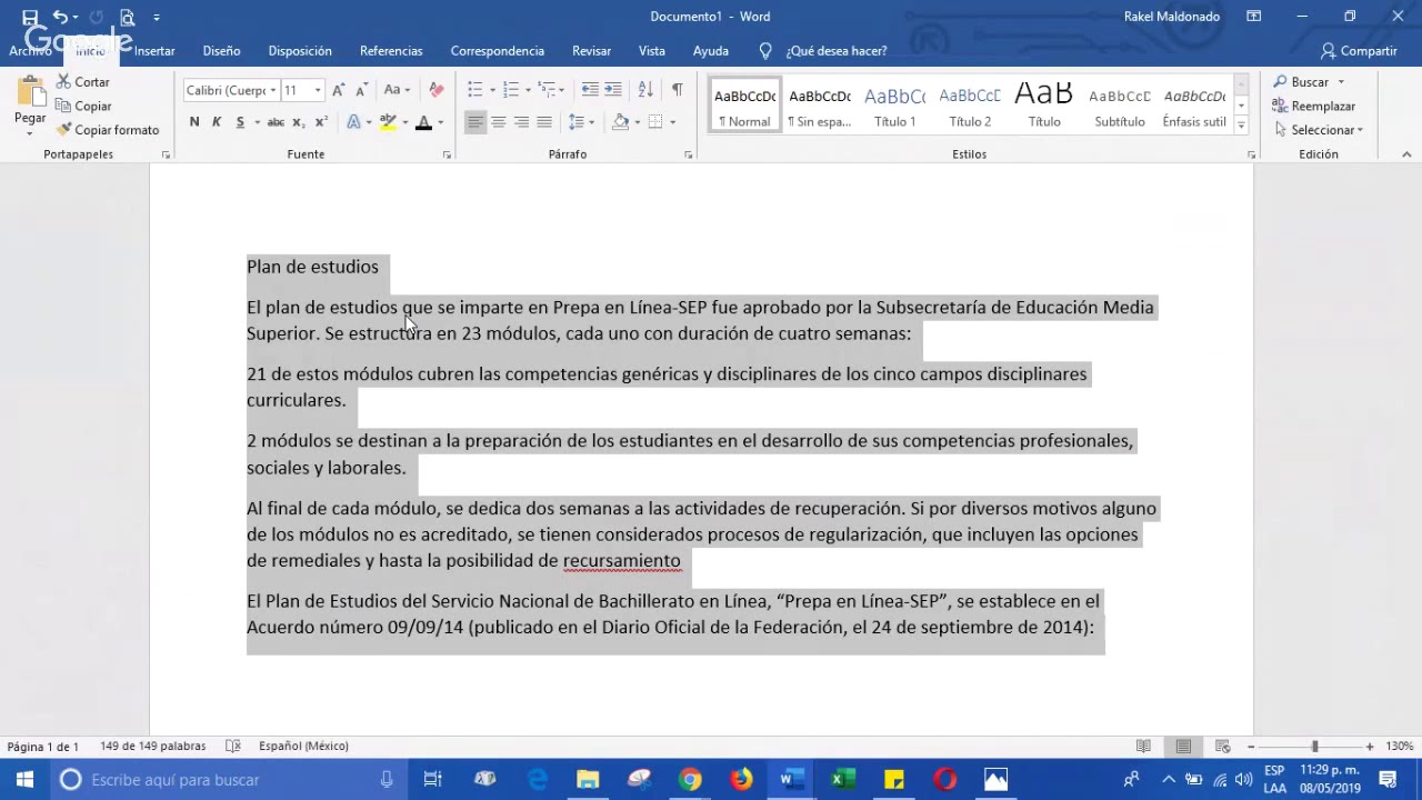 aplicar margen a documento Word y dar formato al
